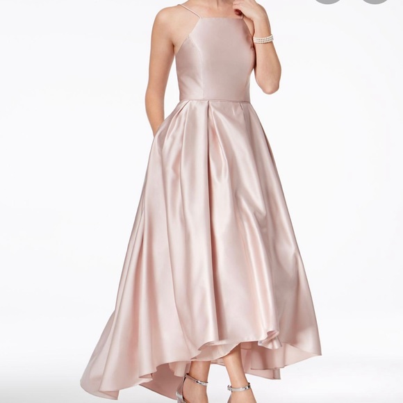 BETSY & ADAM – Blue satin high low hem gown with tulle lining size 12 Brand new - Picture 4 of 4